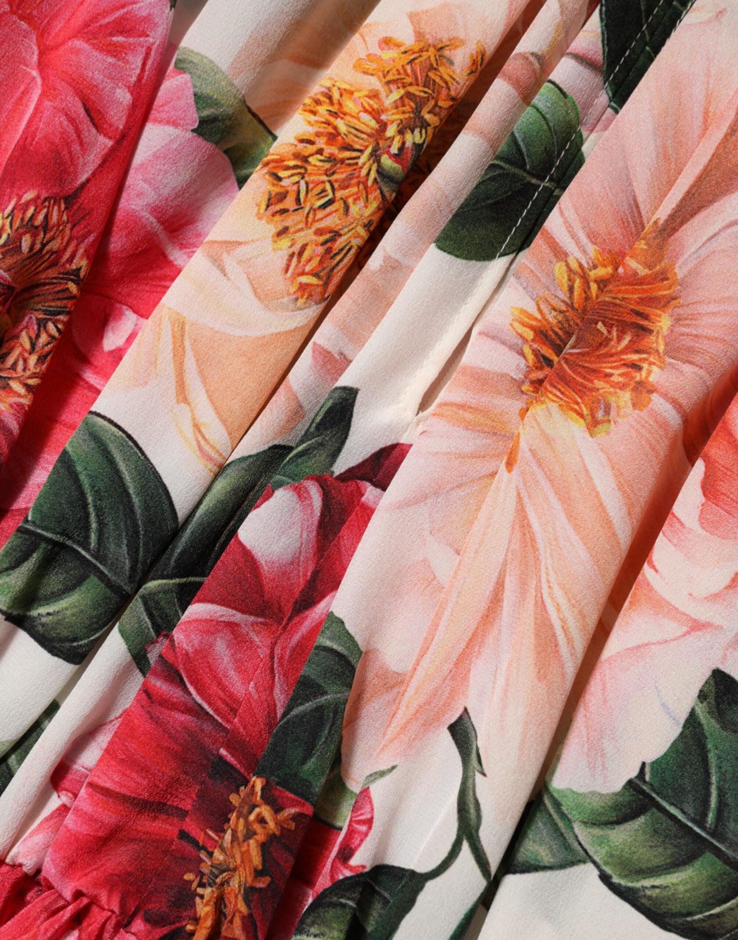 Dolce &amp; Gabbana roze zijden blousetop met bloemenprint en ruches