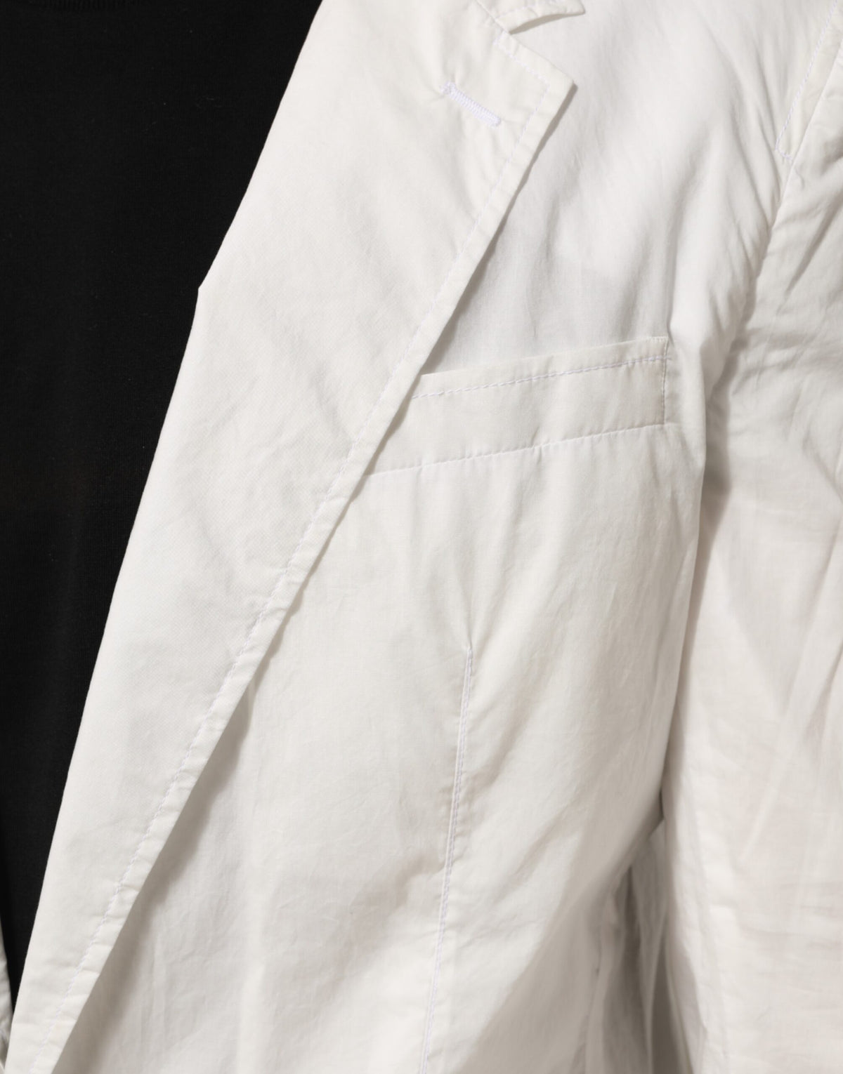 Blazer de costume Dolce &amp; Gabbana blanc en coton à un bouton pour homme