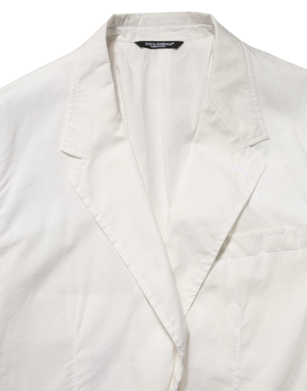 Blazer de costume Dolce &amp; Gabbana blanc en coton à un bouton pour homme