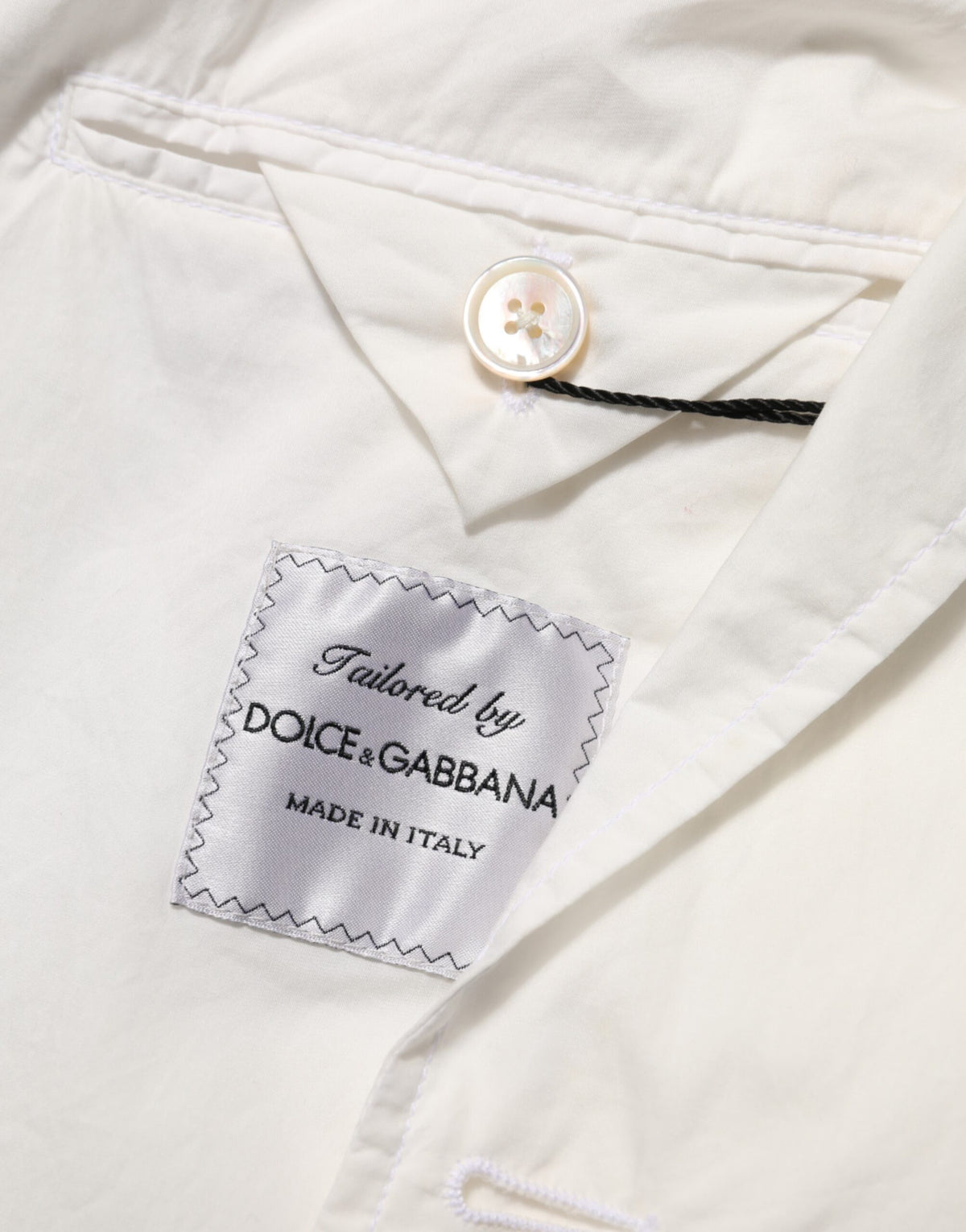 Blazer de costume Dolce &amp; Gabbana blanc en coton à un bouton pour homme