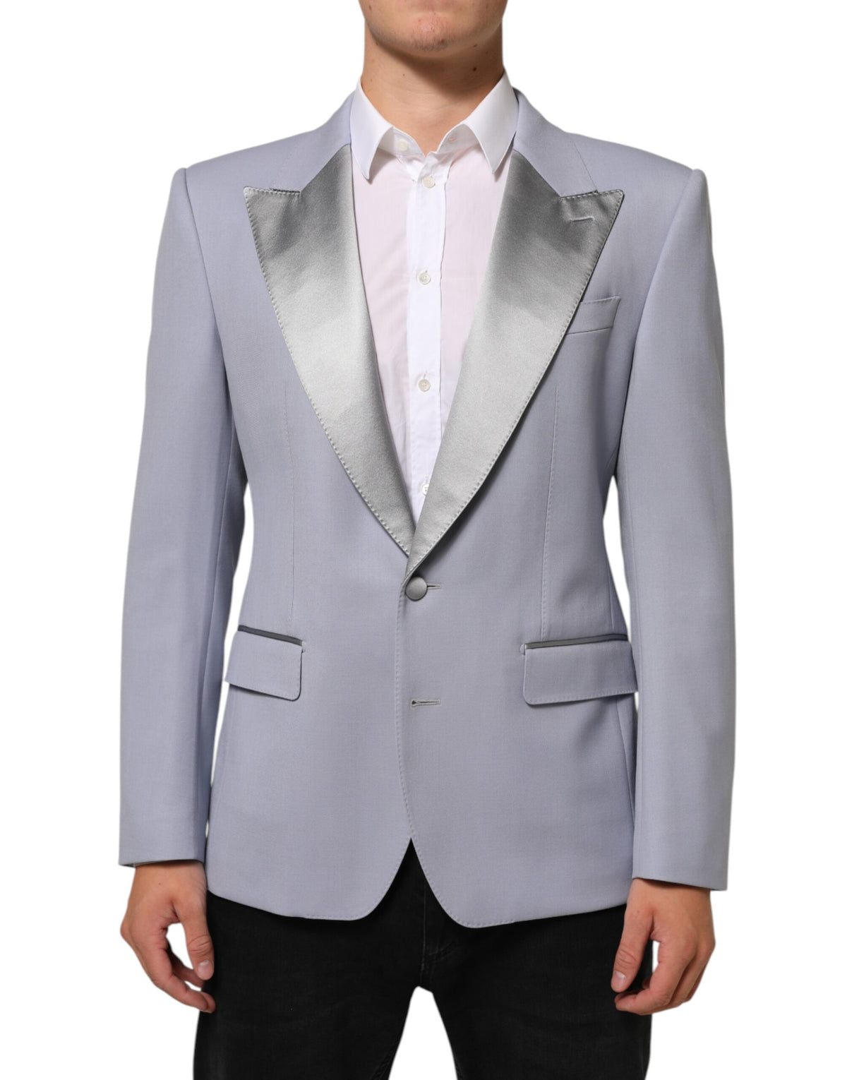 Veste de costume homme Dolce &amp; Gabbana SICILIA en laine grise à 2 boutons