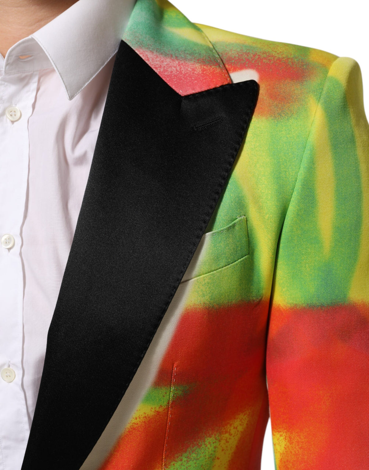 Dolce &amp; Gabbana Blazer de costume multicolore Graffiti SICILIA 1 bouton pour homme