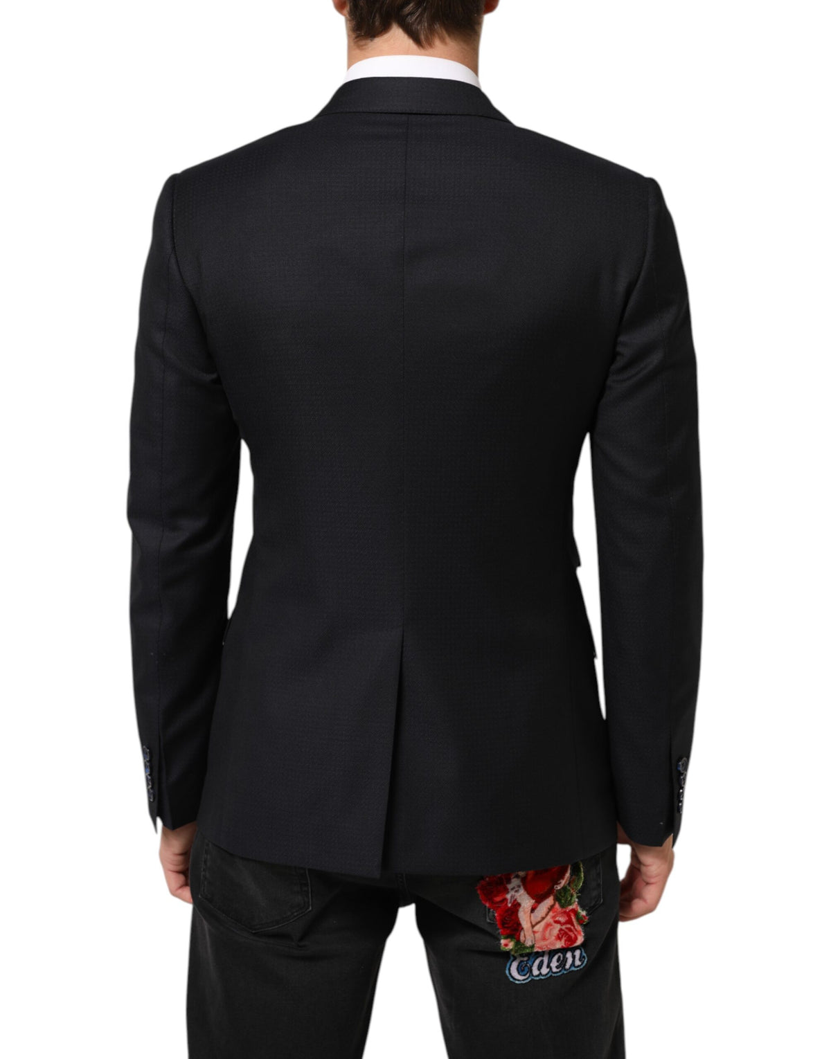 Veste de costume homme Dolce &amp; Gabbana NAPOLI en laine noire à deux boutons