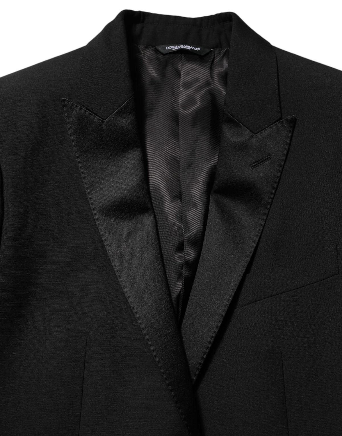 Veste de costume Dolce &amp; Gabbana MARTINI en laine noire à deux boutons pour homme