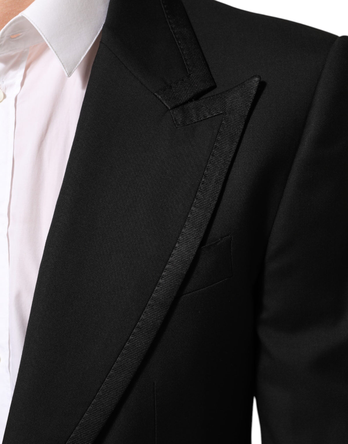 Veste de costume Dolce &amp; Gabbana en laine noire à un bouton pour homme