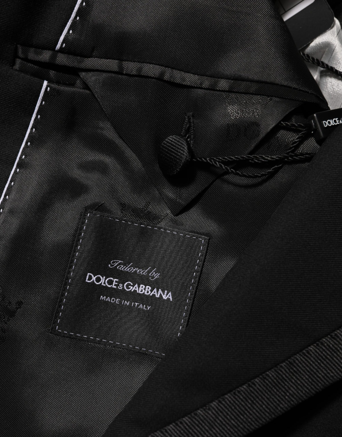 Veste de costume Dolce &amp; Gabbana en laine noire à un bouton pour homme