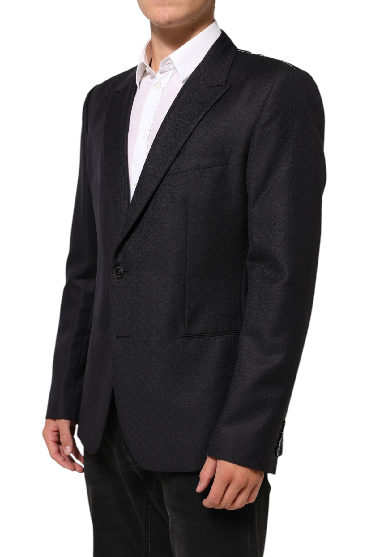 Veste de costume Dolce &amp; Gabbana en laine noire à deux boutons pour homme