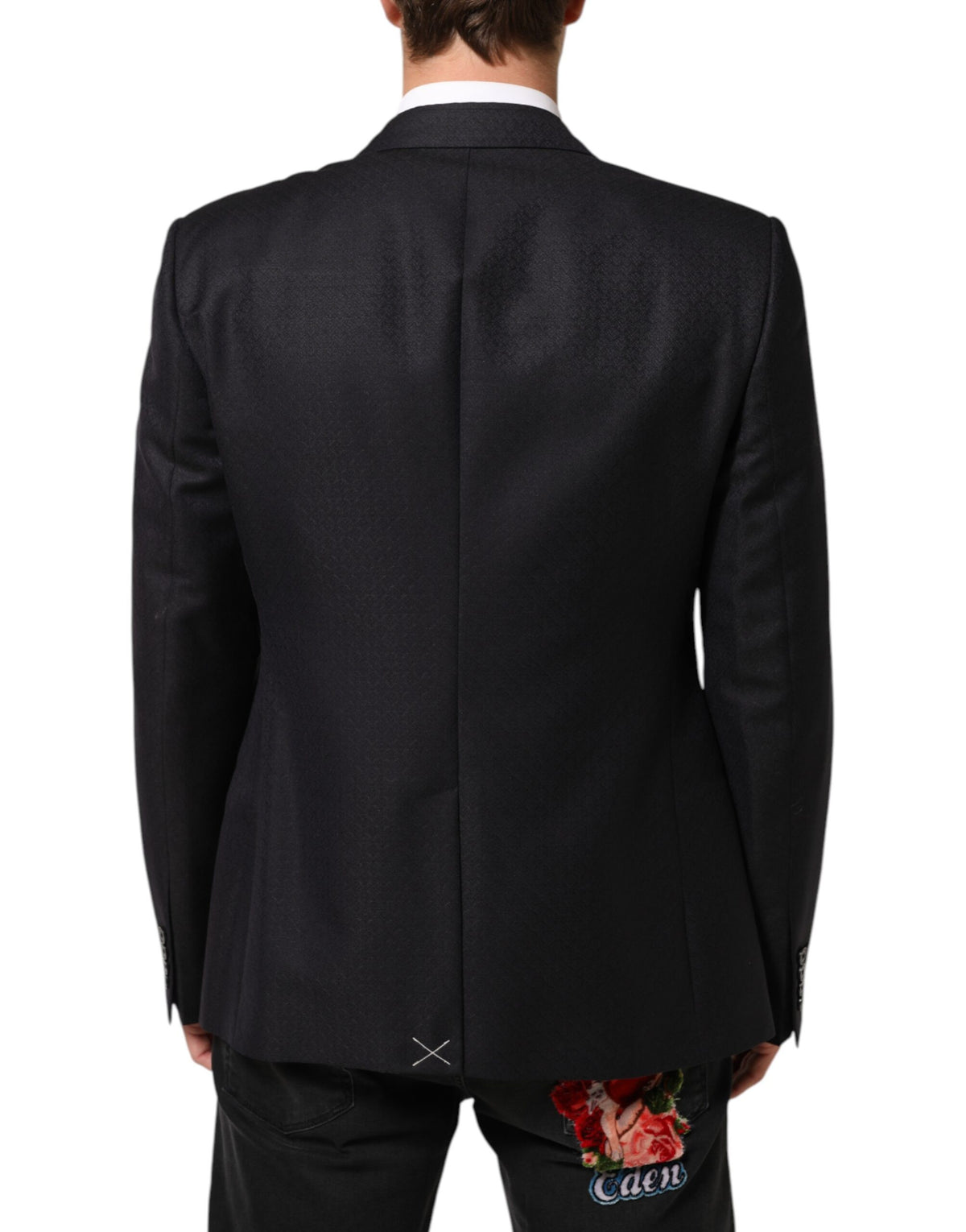 Veste de costume Dolce &amp; Gabbana en laine noire à deux boutons pour homme