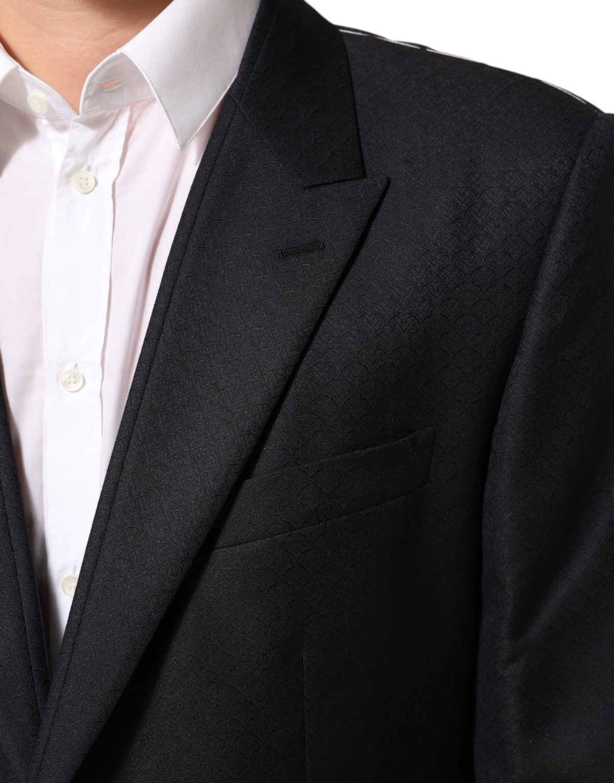 Veste de costume Dolce &amp; Gabbana en laine noire à deux boutons pour homme