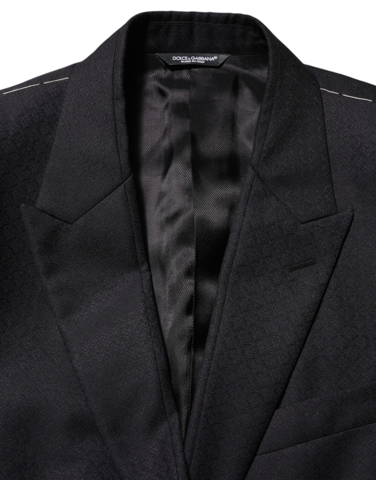 Veste de costume Dolce &amp; Gabbana en laine noire à deux boutons pour homme