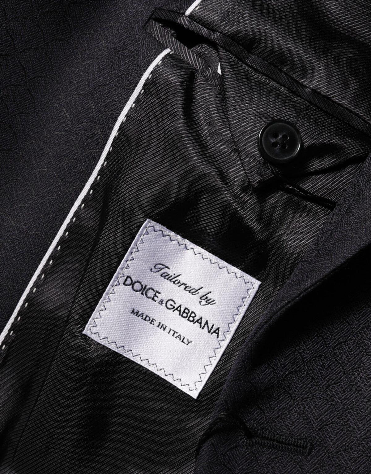 Veste de costume Dolce &amp; Gabbana en laine noire à deux boutons pour homme