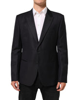 Veste de costume Dolce &amp; Gabbana en laine noire à deux boutons pour homme