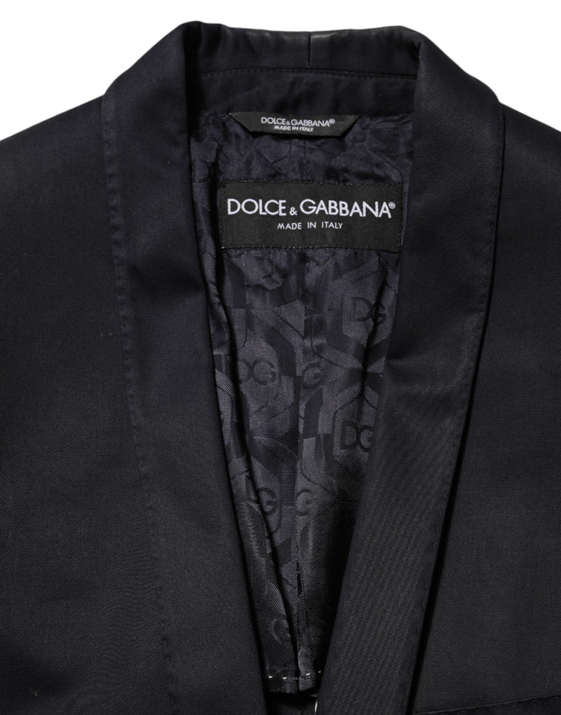 Veste de costume Dolce &amp; Gabbana en coton noir à un bouton