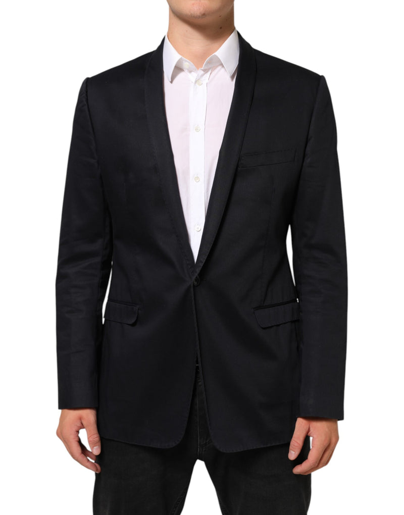 Veste de costume Dolce &amp; Gabbana en coton noir à un bouton