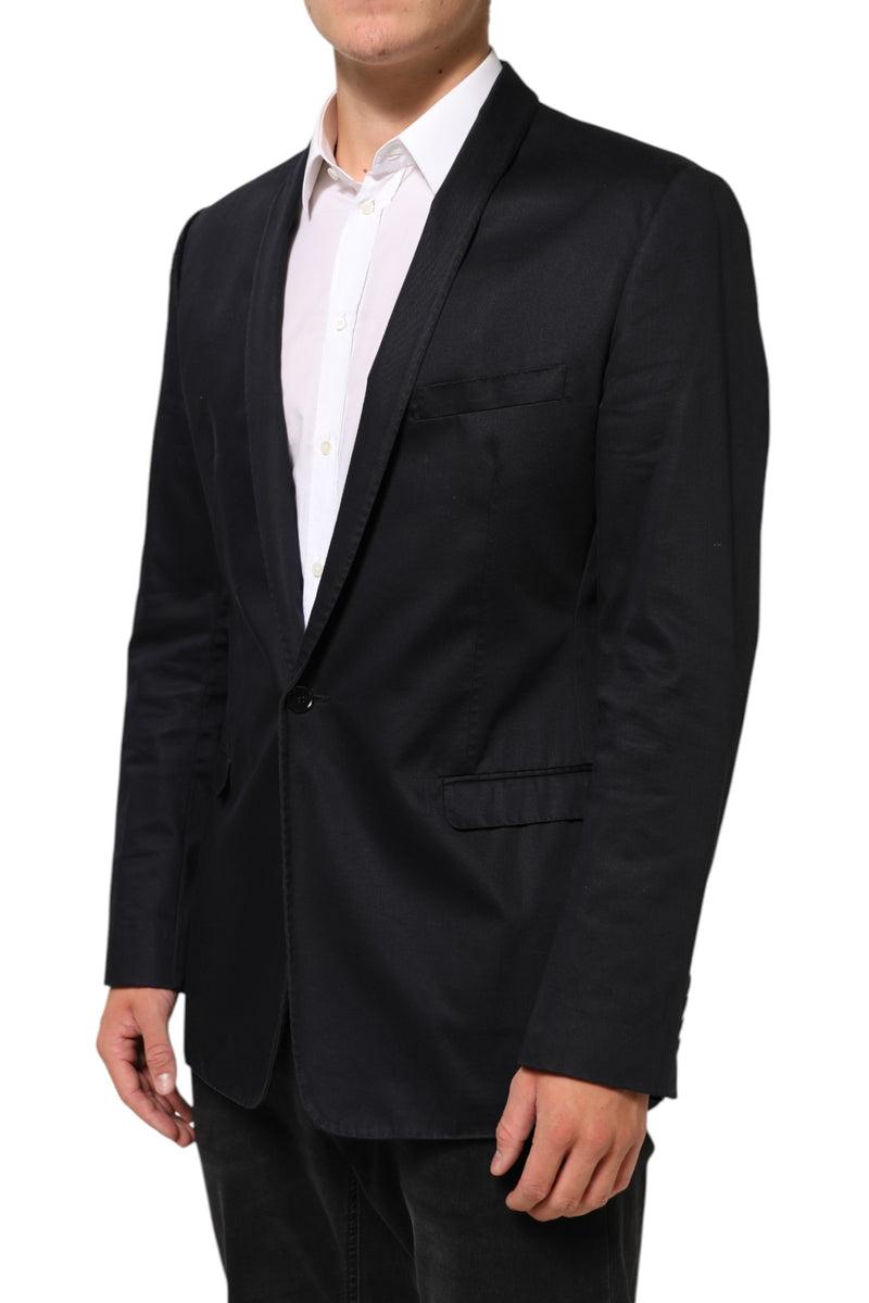 Veste de costume Dolce &amp; Gabbana en coton noir à un bouton
