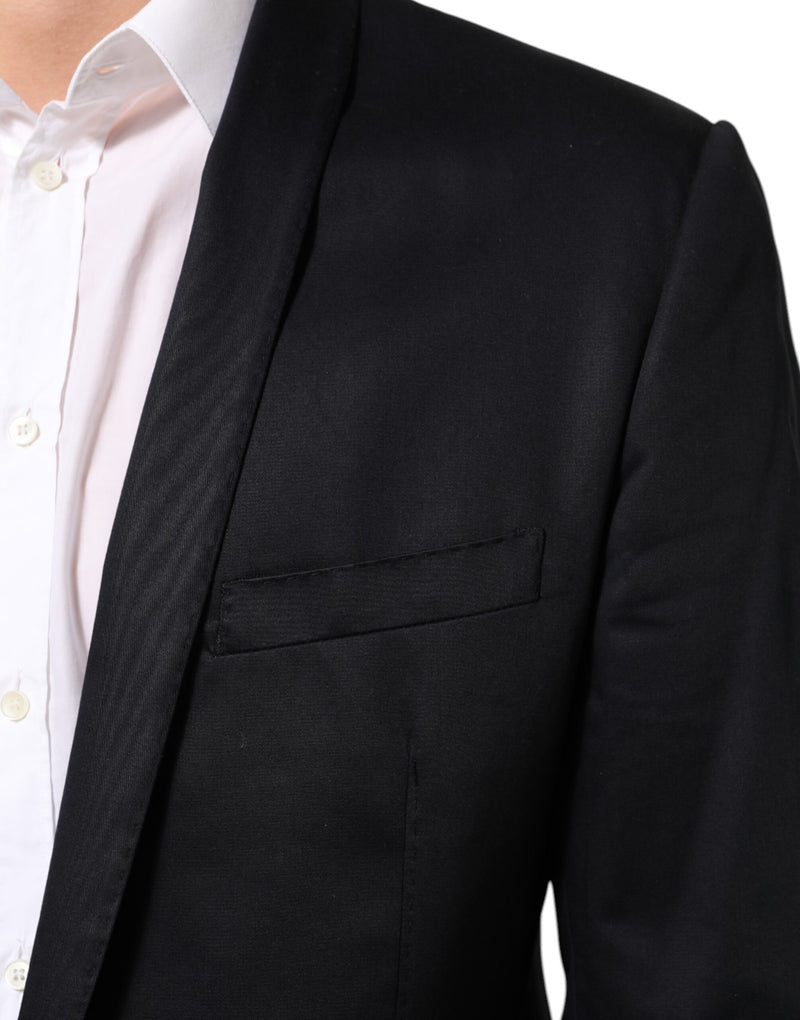 Veste de costume Dolce &amp; Gabbana en coton noir à un bouton
