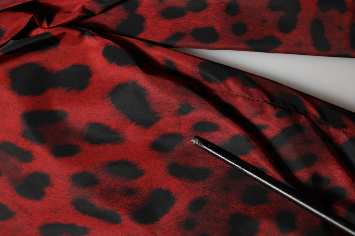 Veste bomber zippée Dolce & Gabbana à imprimé léopard rouge