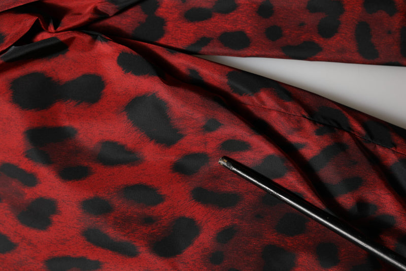 Veste bomber zippée Dolce & Gabbana à imprimé léopard rouge