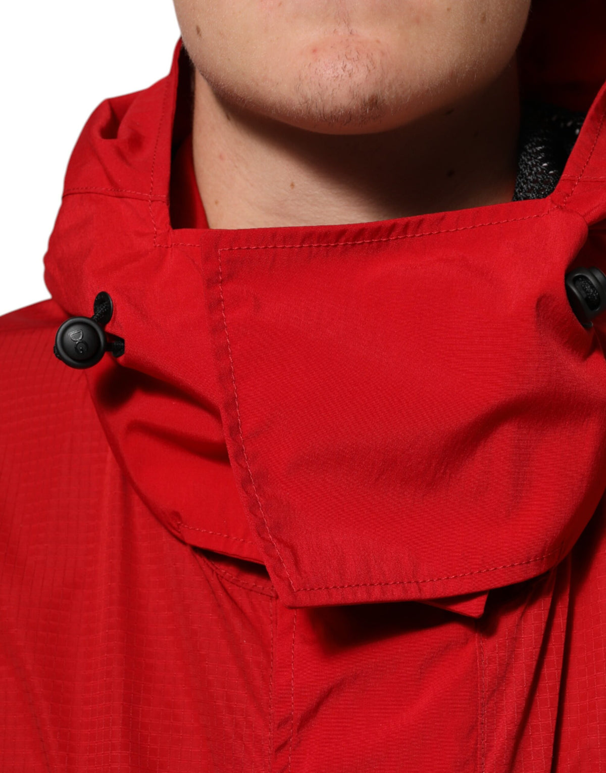 Parka à capuche zippée en nylon rouge pour homme de Dolce & Gabbana