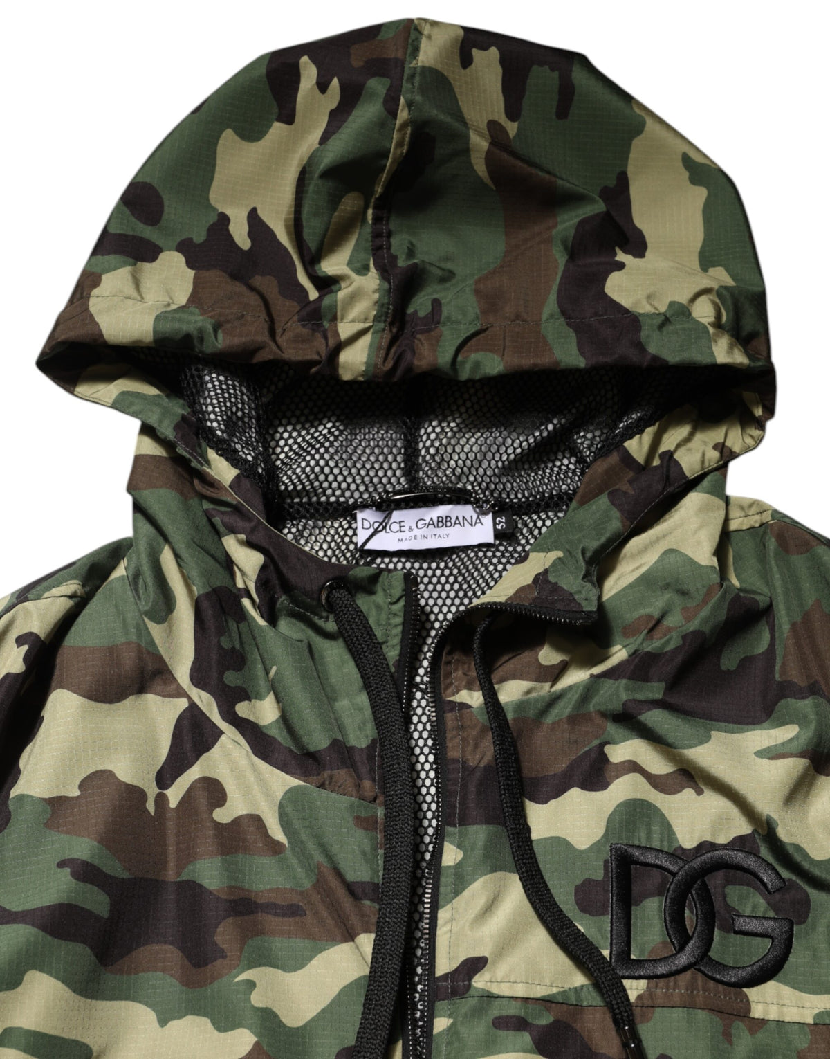 Veste sweat-shirt à capuche camouflage verte Dolce & Gabbana