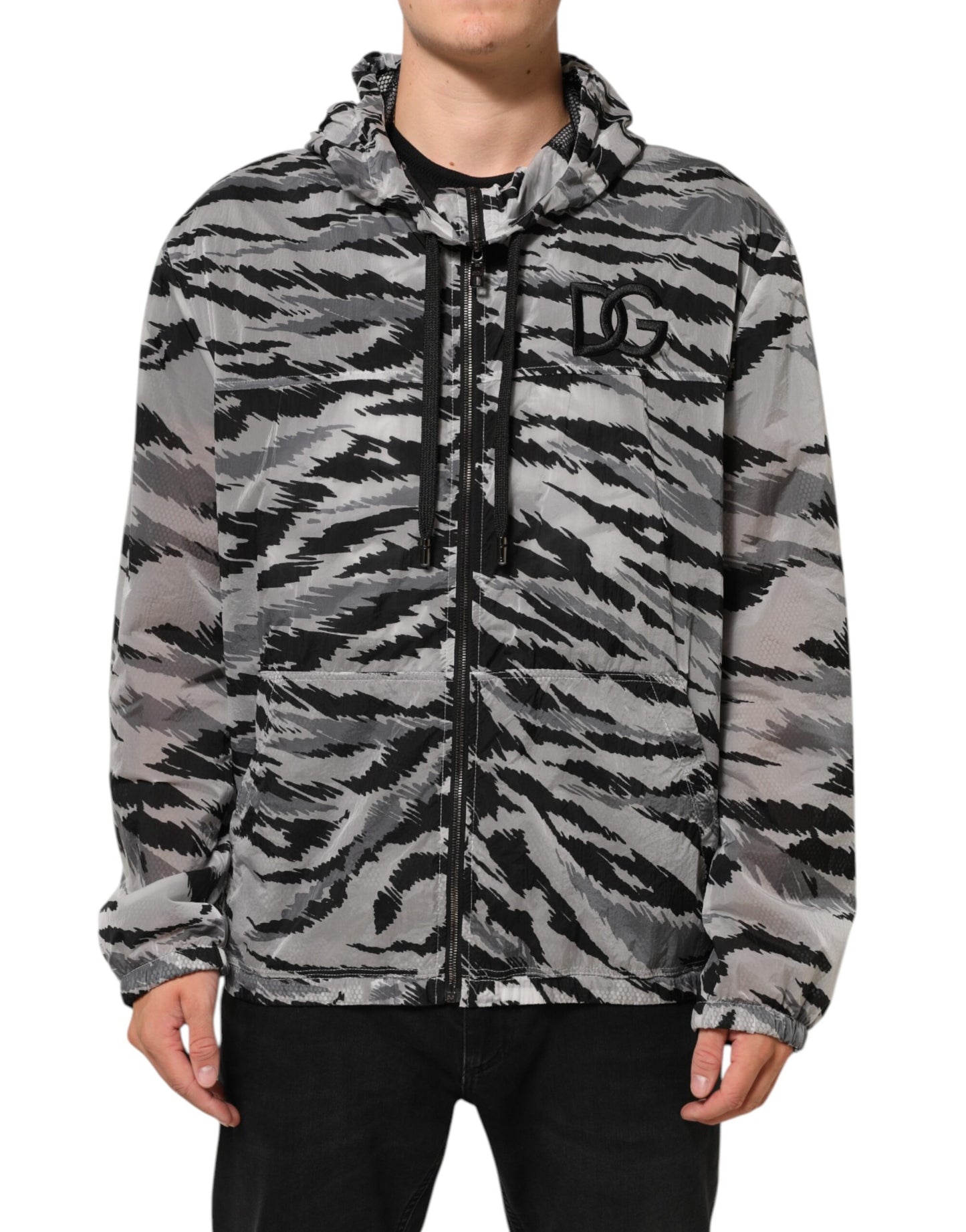 Veste sweat-shirt à capuche camouflage grise Dolce &amp; Gabbana