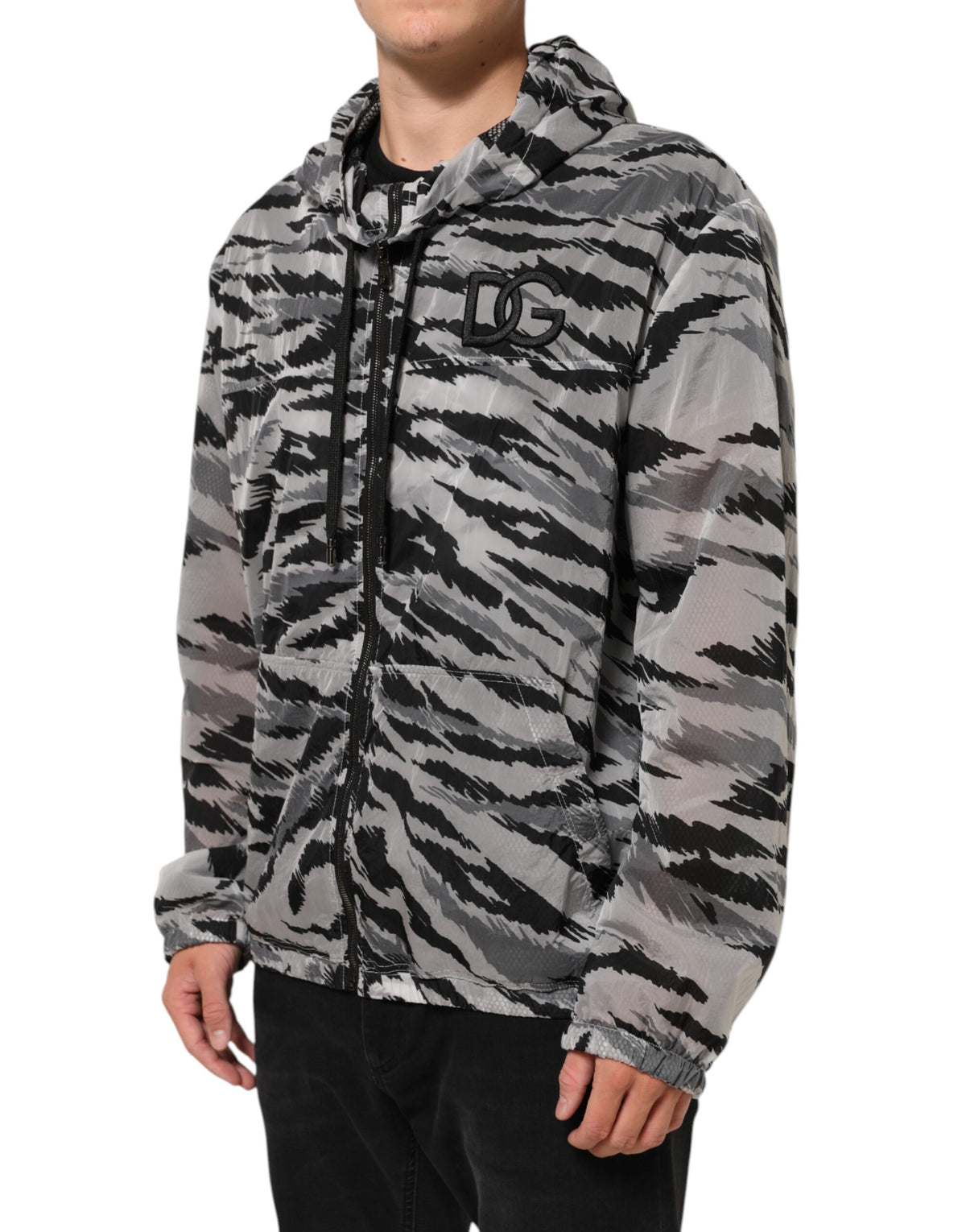 Veste sweat-shirt à capuche camouflage grise Dolce &amp; Gabbana
