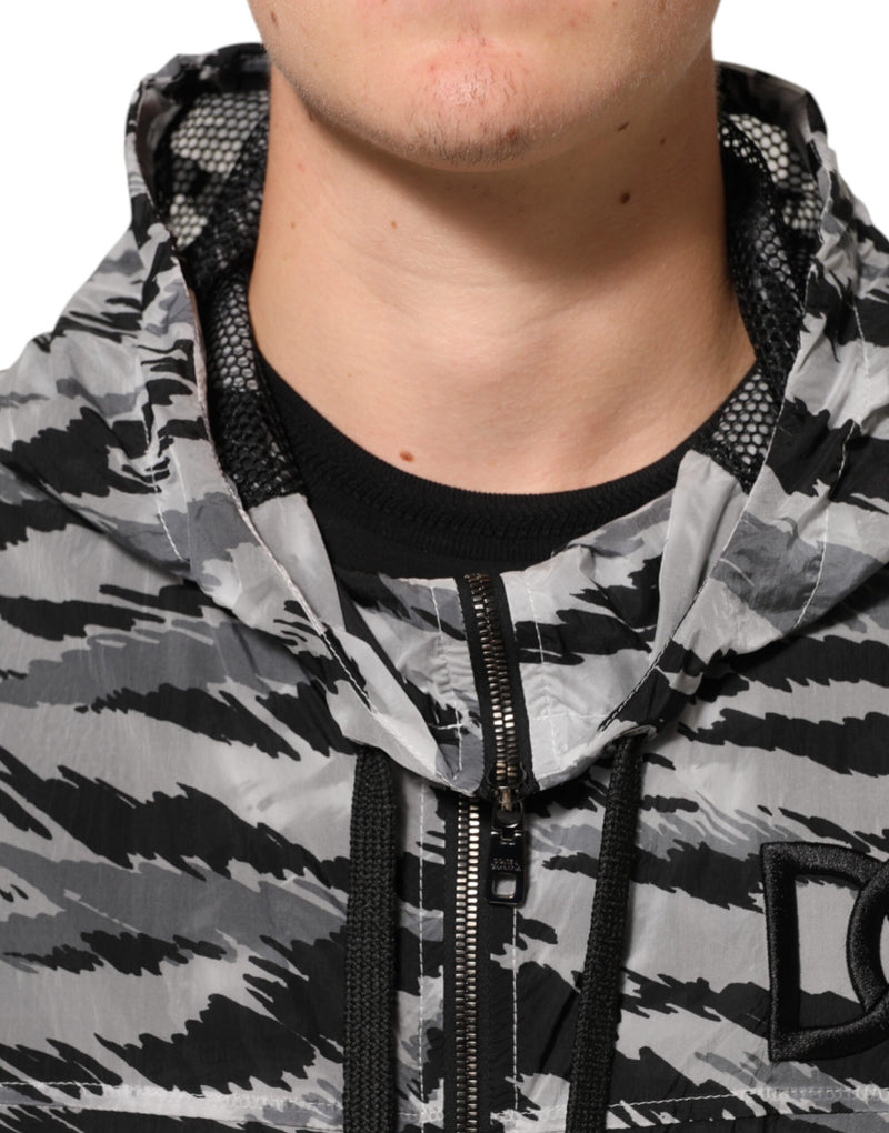 Veste sweat-shirt à capuche camouflage grise Dolce &amp; Gabbana