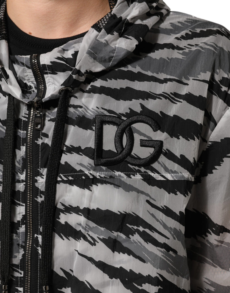Veste sweat-shirt à capuche camouflage grise Dolce &amp; Gabbana