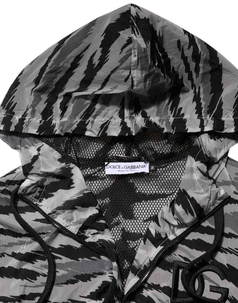 Veste sweat-shirt à capuche camouflage grise Dolce &amp; Gabbana