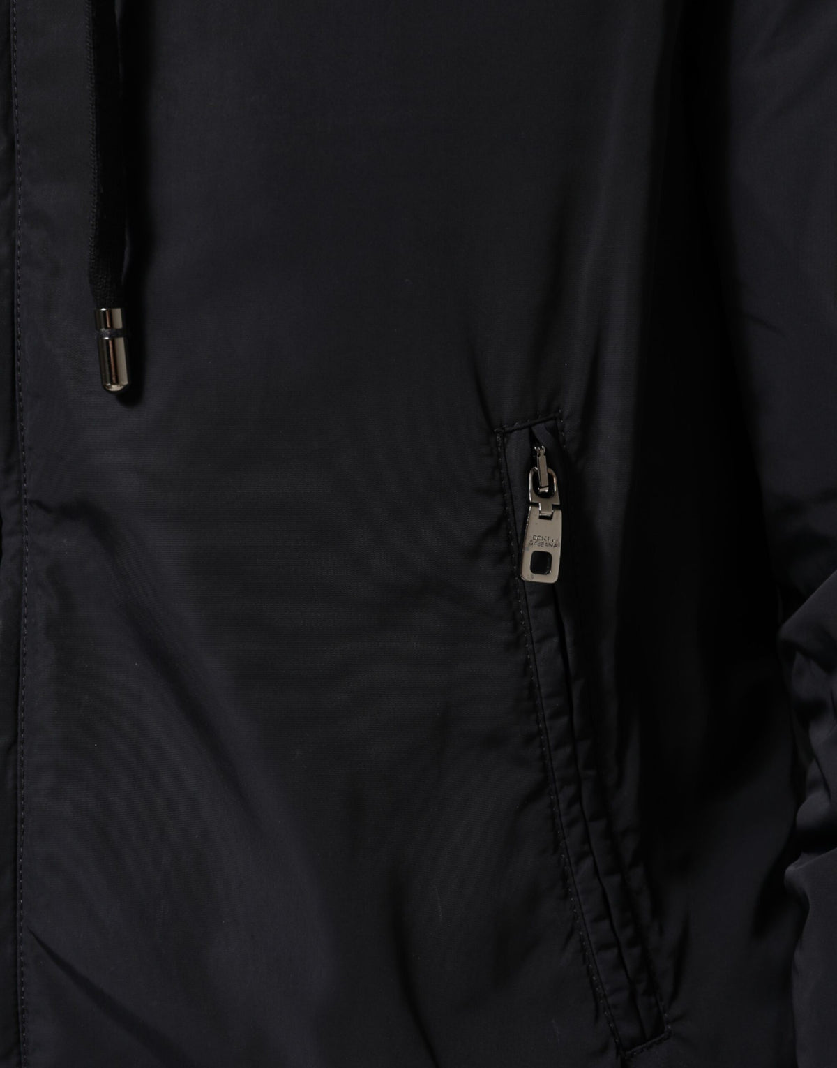 Dolce & Gabbana Veste bomber à capuche zippée intégrale avec logo bleu