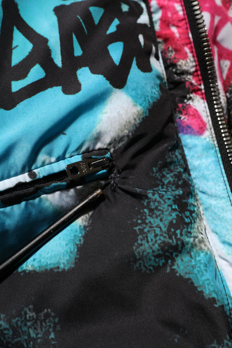 Dolce & Gabbana Multicolor Graffiti Hooded Sportswear Vestjack