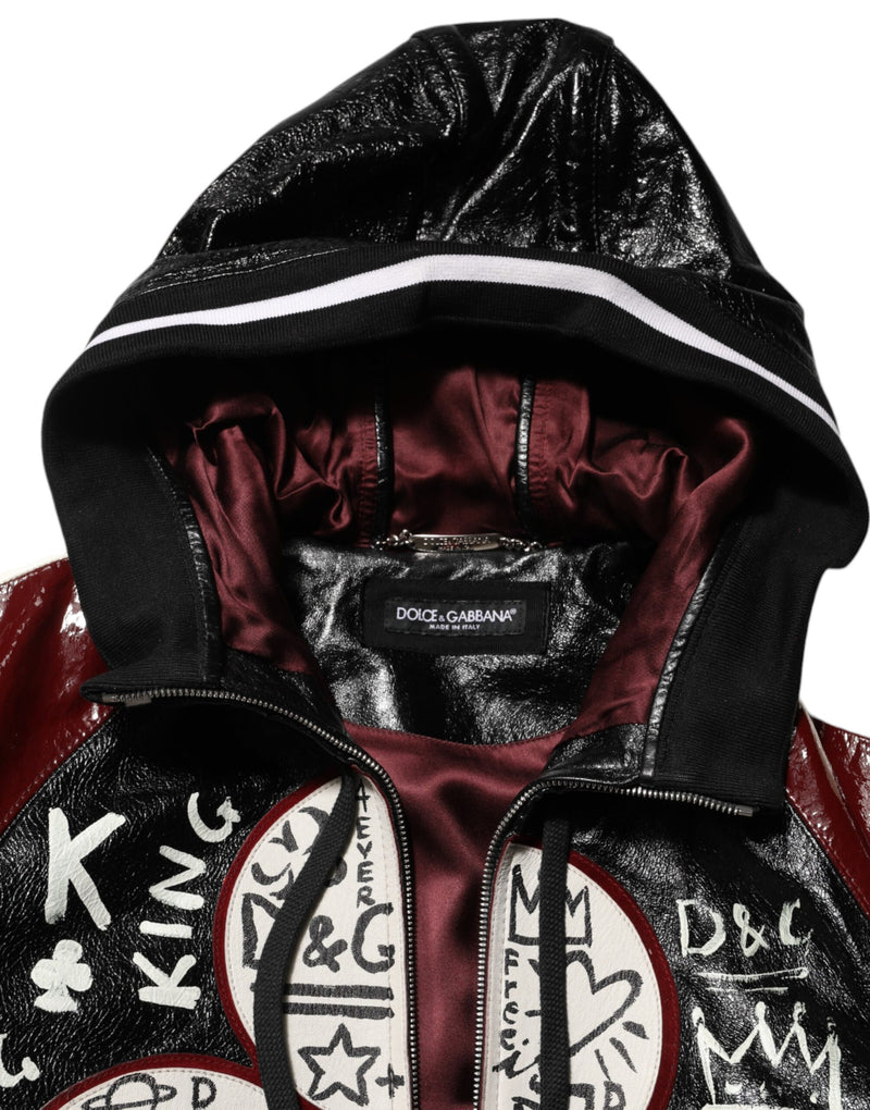 Dolce & Gabbana Multicolour Lederen Bikerjack met Capuchon DG King voor Heren