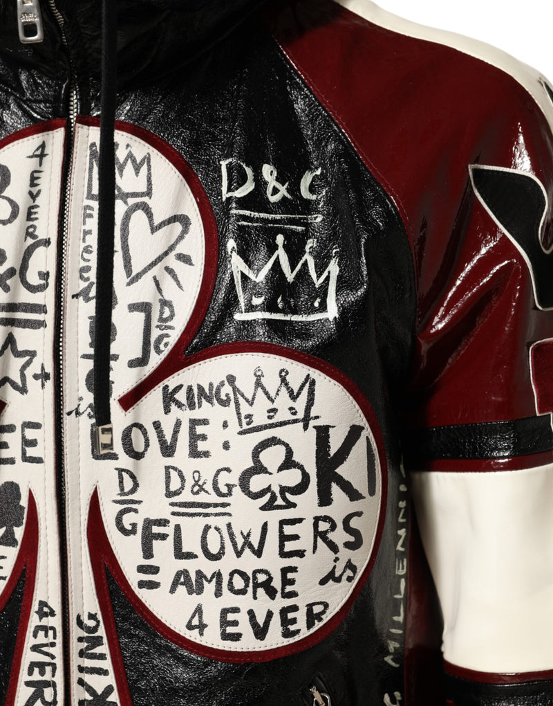 Dolce & Gabbana Multicolour Lederen Bikerjack met Capuchon DG King voor Heren