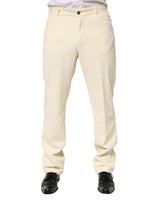 Pantalon droit en velours côtelé beige Burberry pour homme