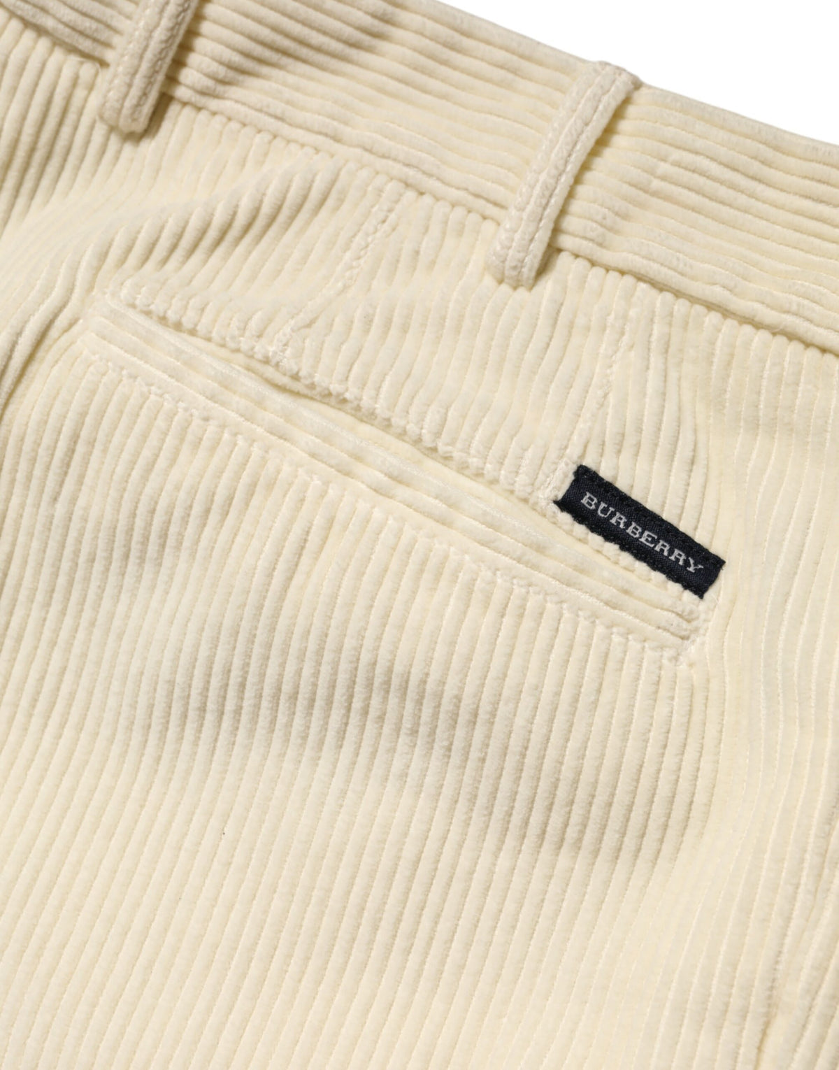 Pantalon droit en velours côtelé beige Burberry pour homme