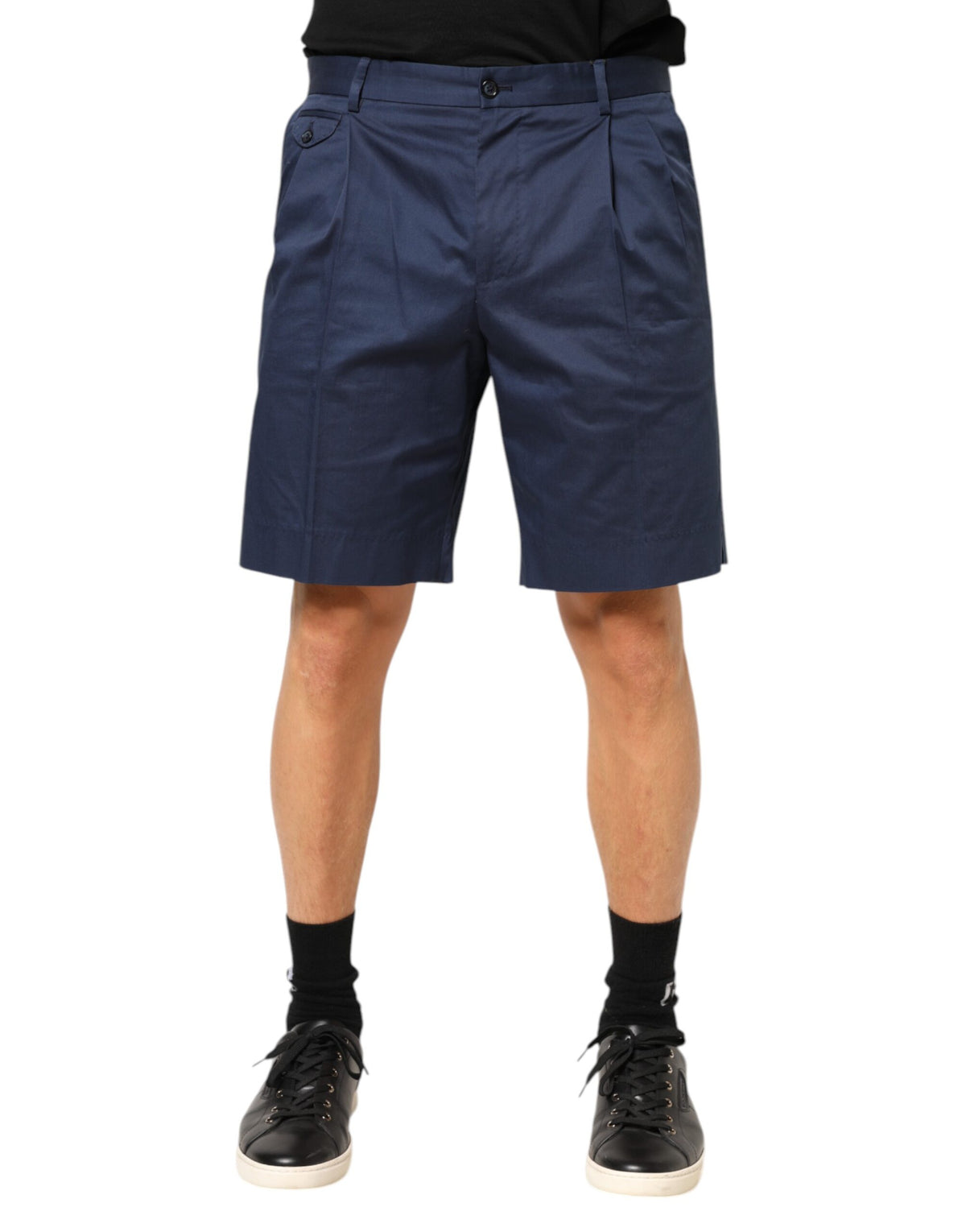 Bermuda Dolce &amp; Gabbana bleu en coton stretch taille mi-haute