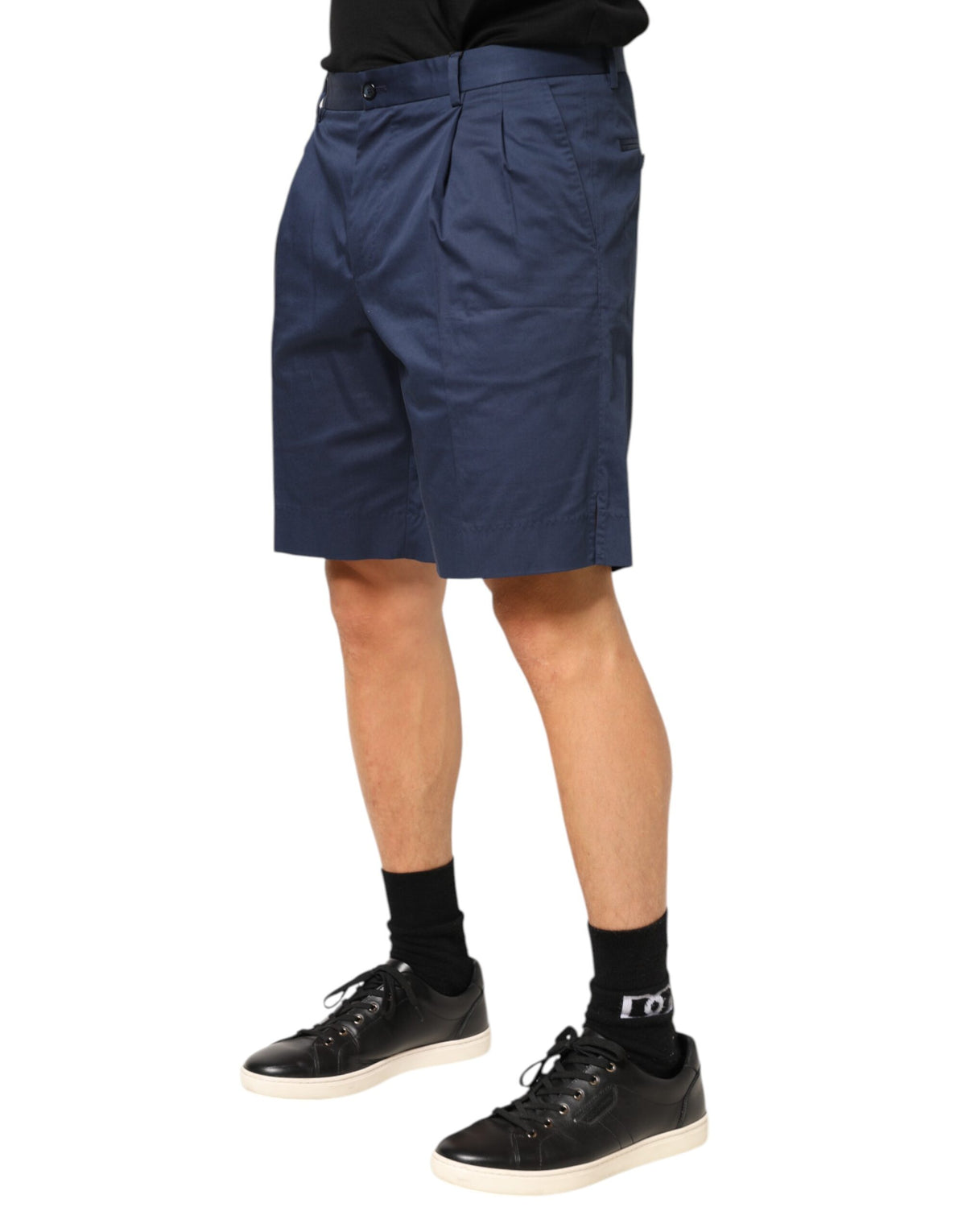 Bermuda Dolce &amp; Gabbana bleu en coton stretch taille mi-haute