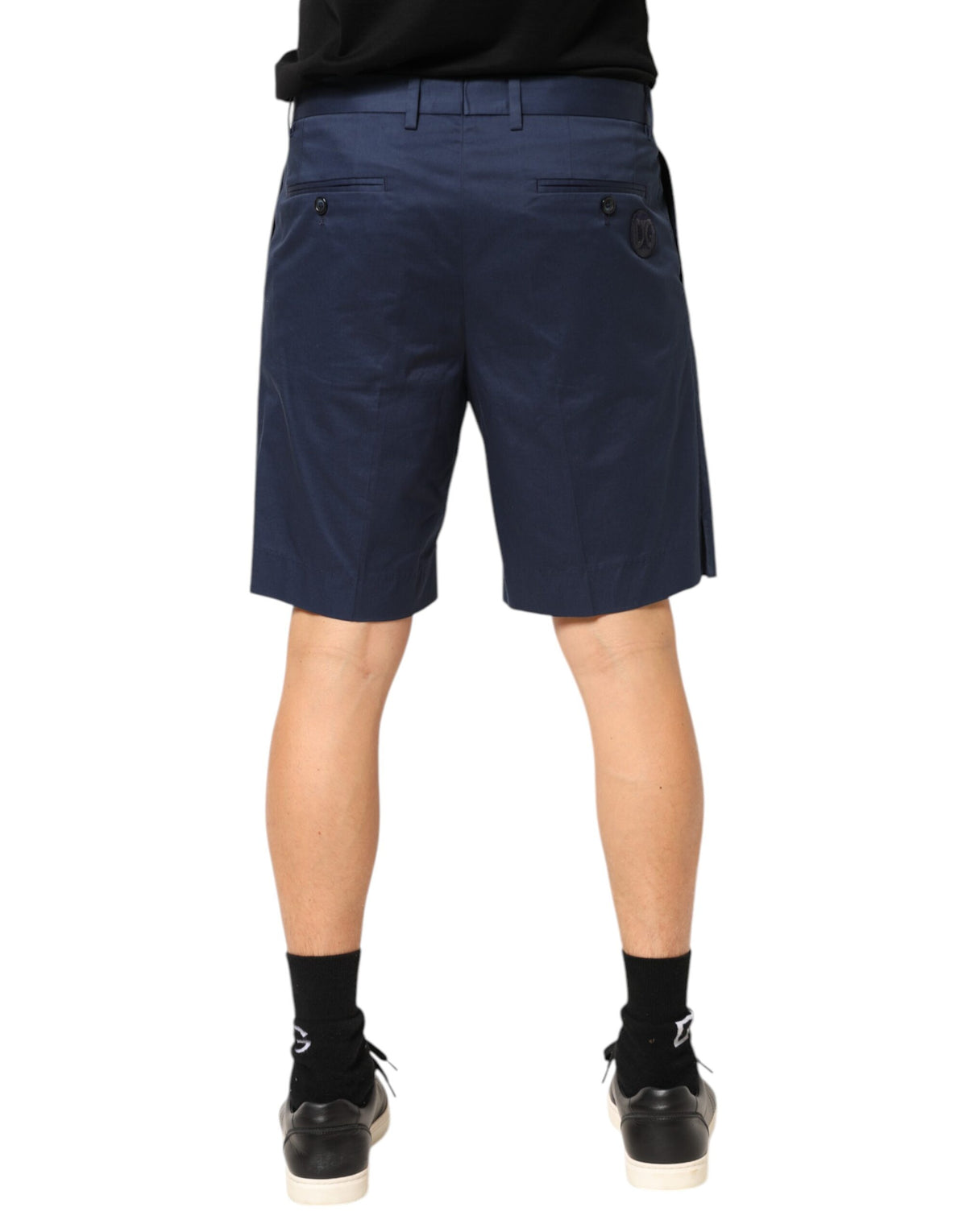Bermuda Dolce &amp; Gabbana bleu en coton stretch taille mi-haute