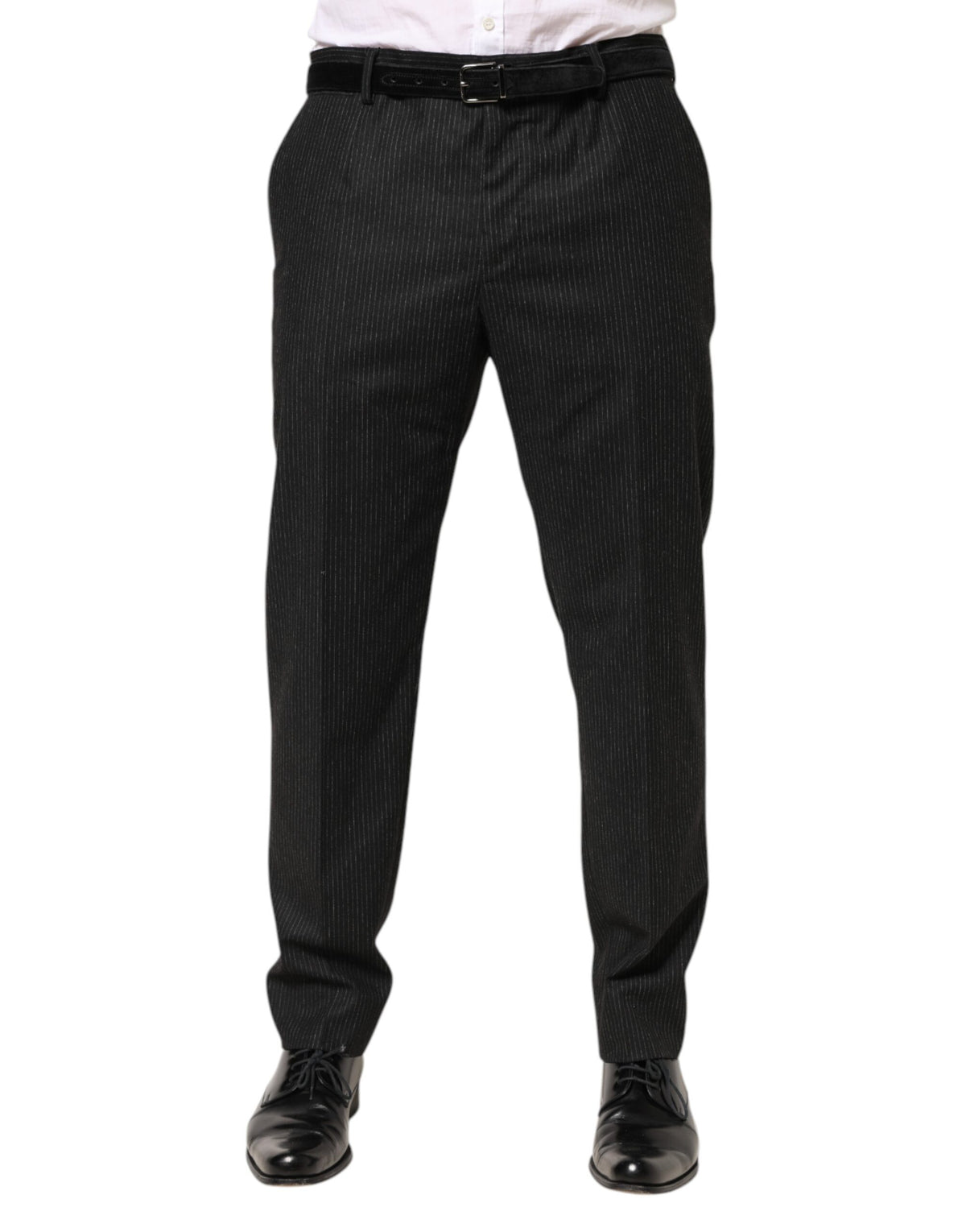 Pantalon habillé Dolce &amp; Gabbana en coton noir taille mi-haute