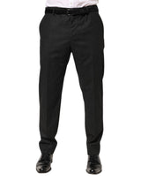 Pantalon habillé Dolce &amp; Gabbana en coton noir taille mi-haute