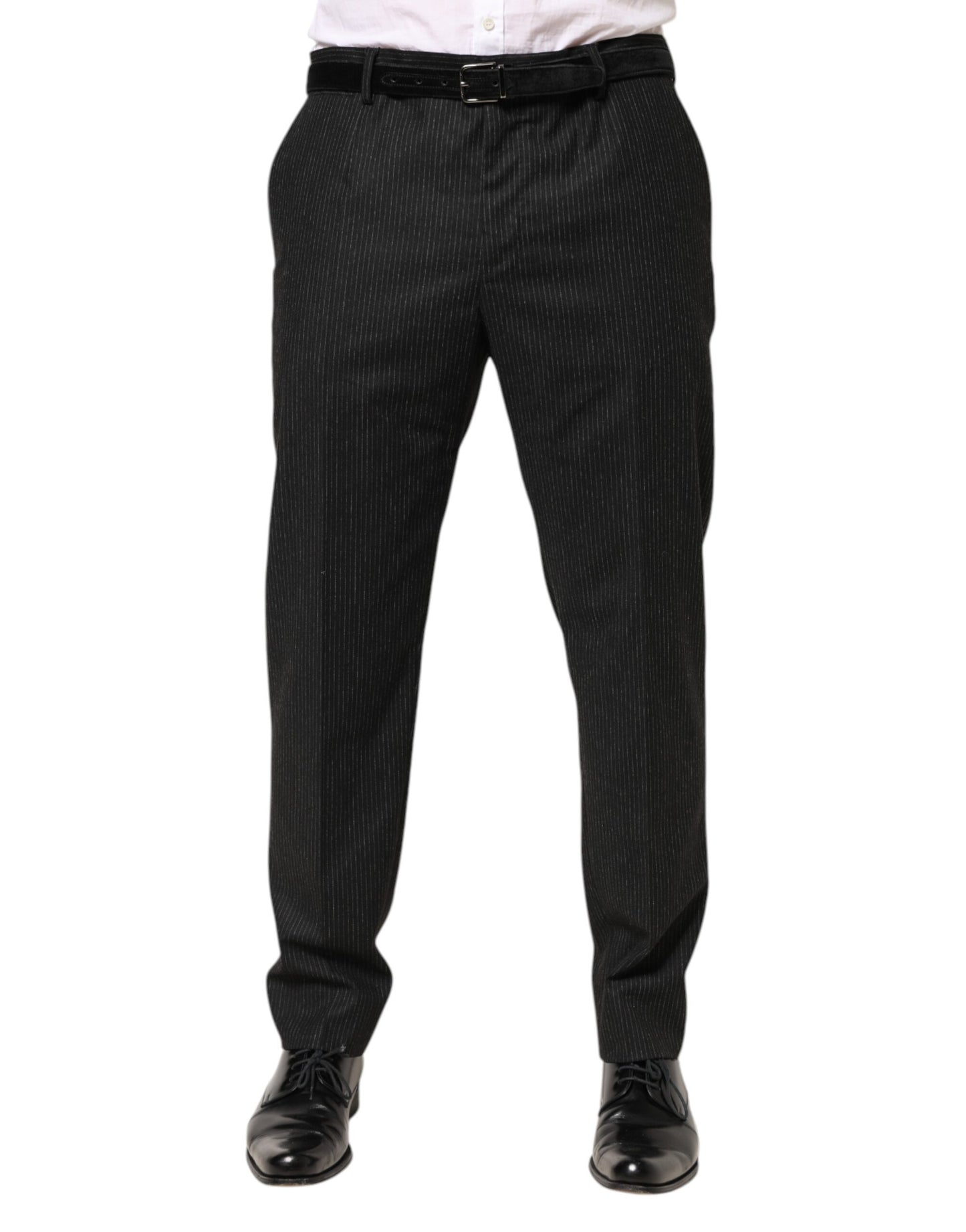 Pantalon habillé Dolce &amp; Gabbana en coton noir taille mi-haute