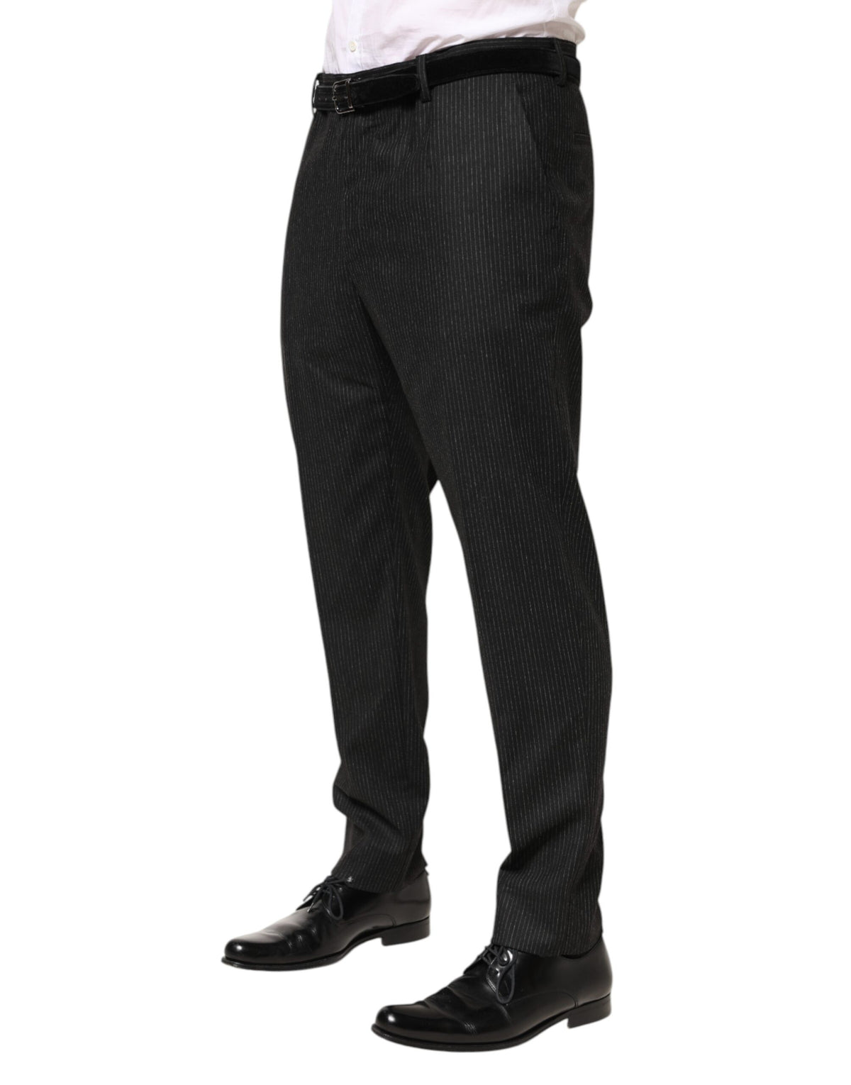 Pantalon habillé Dolce &amp; Gabbana en coton noir taille mi-haute