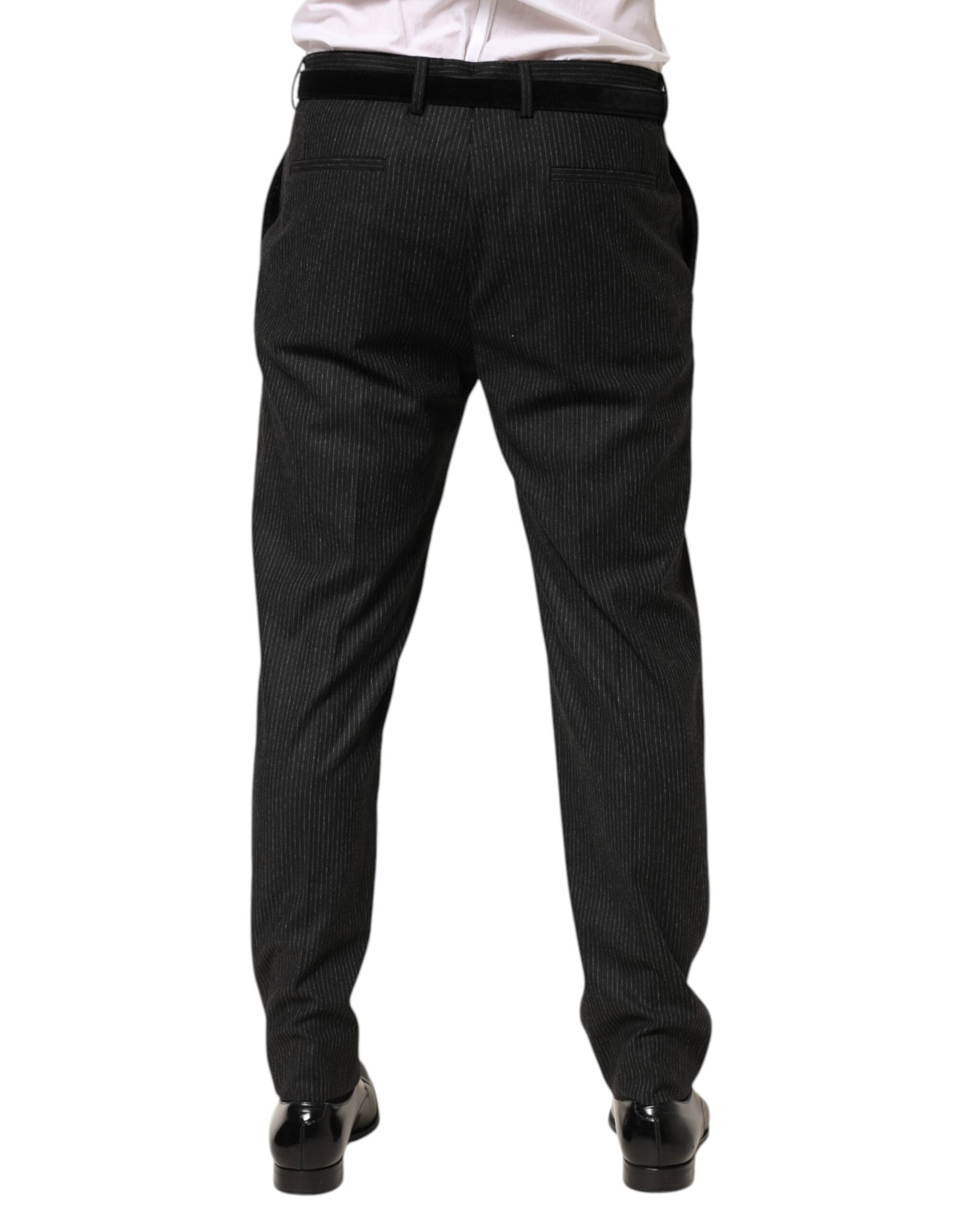 Pantalon habillé Dolce &amp; Gabbana en coton noir taille mi-haute
