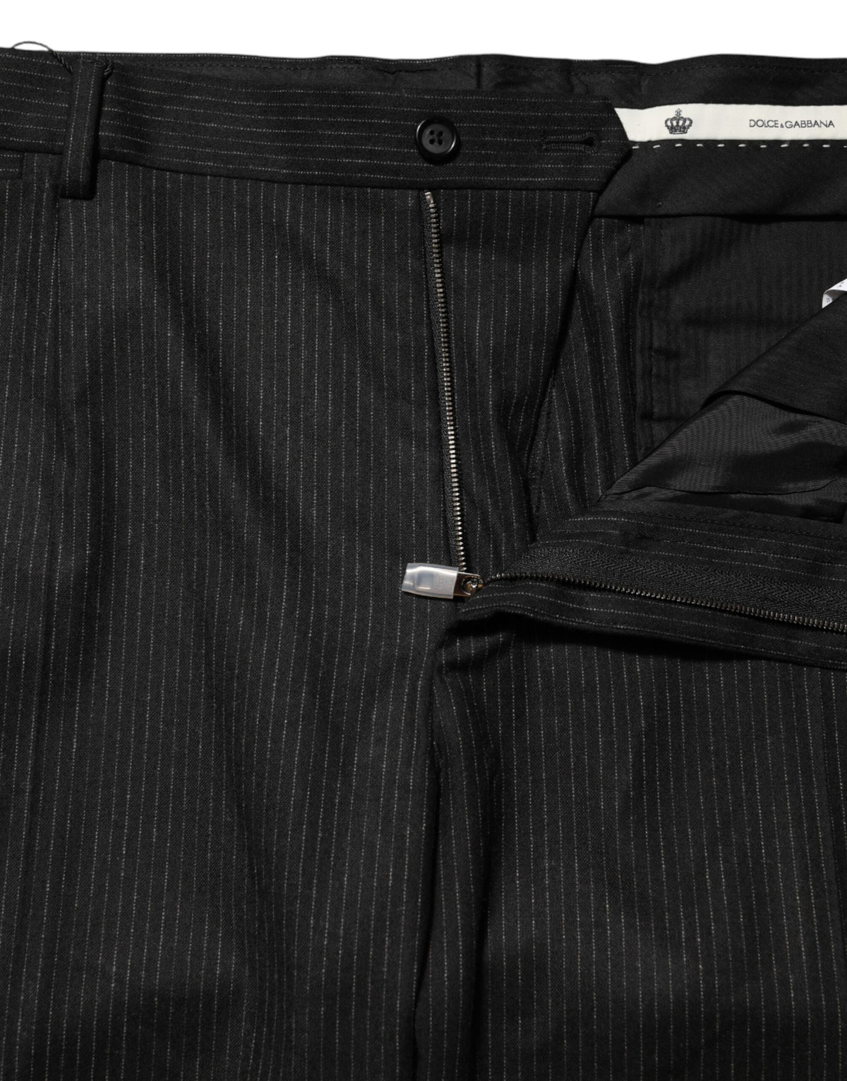 Pantalon habillé Dolce &amp; Gabbana en coton noir taille mi-haute