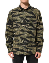 Chemise décontractée en coton camouflage multicolore Dolce &amp; Gabbana