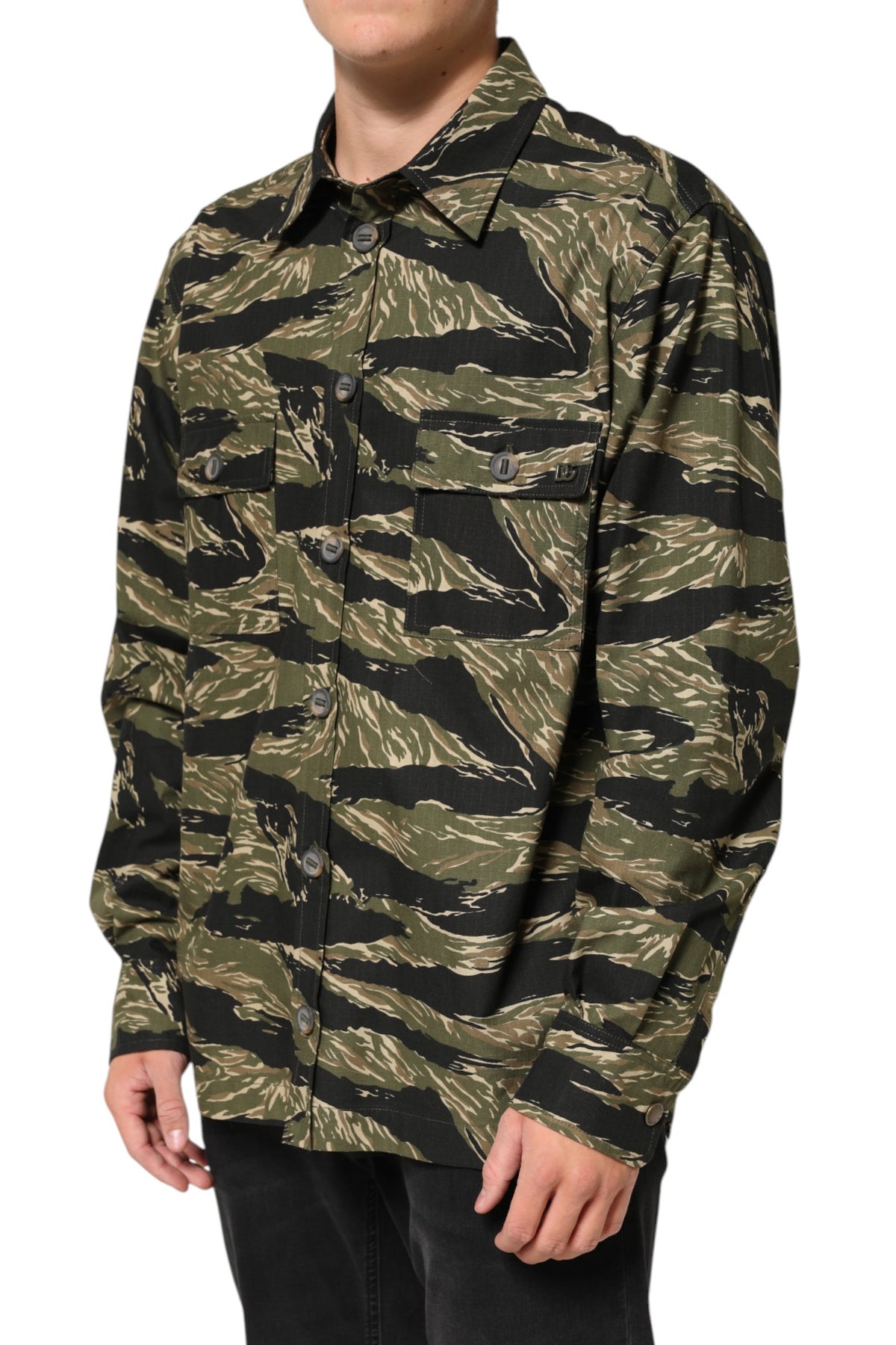 Chemise décontractée en coton camouflage multicolore Dolce &amp; Gabbana