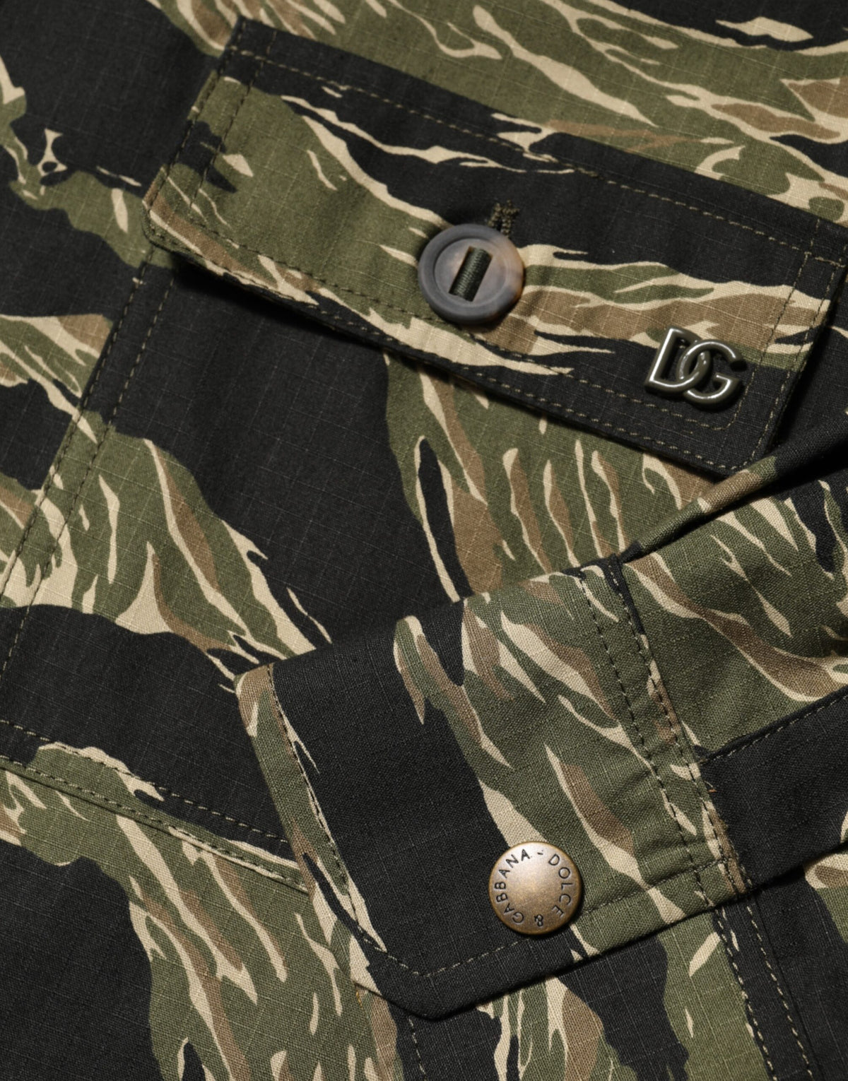 Chemise décontractée en coton camouflage multicolore Dolce &amp; Gabbana