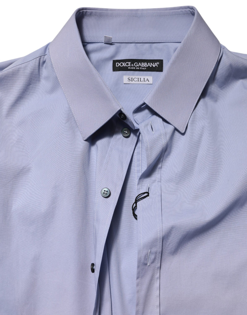 Chemise habillée Dolce &amp; Gabbana bleue SICILIA en coton pour homme