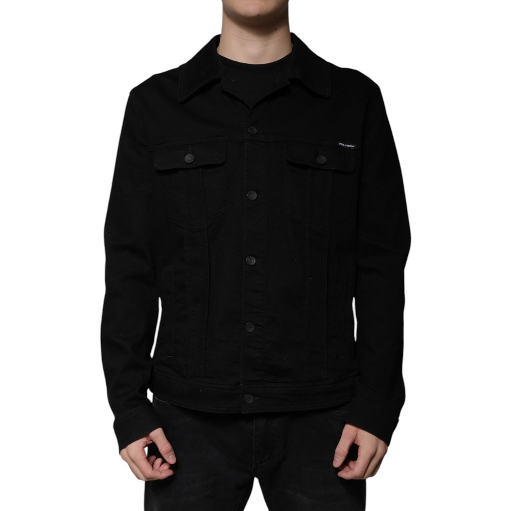 Veste en jean noire en coton de Dolce &amp; Gabbana