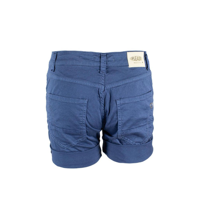 Please Blue Cotton Shorts - Élégance et Confort pour l'Été